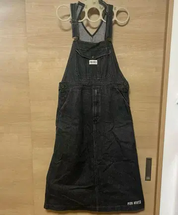 PINK HOUSE 다크 데님 오버롤 롱 스커트 핑크하우스