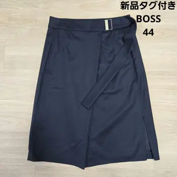 미사용 새상품 BOSS 스커트 네이비 IT 44 XL 상당 네이비 울