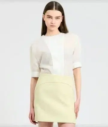 화이트 오부 소매 셔츠 버튼 포함