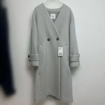 Spick & Span 모헤어 샤기 V 컬러 코트