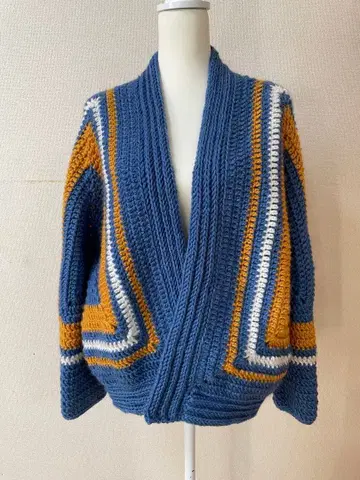 할머니 스퀘어 육각형 핸드메이드 가디건 프리 사이즈