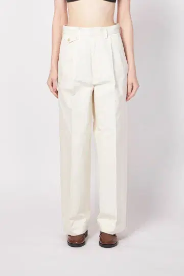 AURALEE WASHED FINX CHINO ONE-TUCK PANTS