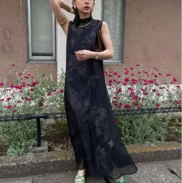 AMERI 2WAY FLOWER LAYERED SHEER DRESS