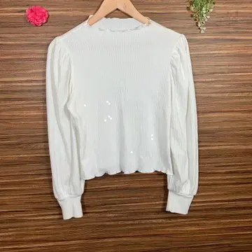 GU 여성용 니트 L 사이즈 상당, 화이트, 무지, 긴팔