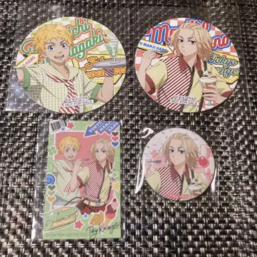 도쿄 리벤저스 캐릭터 카페 캔뱃지 코스터 하나가키 사노