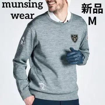 새상품 먼싱웨어 흡습 발열 와펜 스웨터 M 그레이