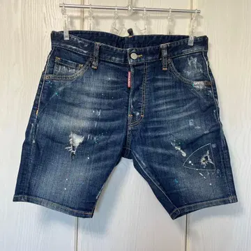 [ DSQUARED2/디스퀘어드 ] 페인트 데님 숏 하프