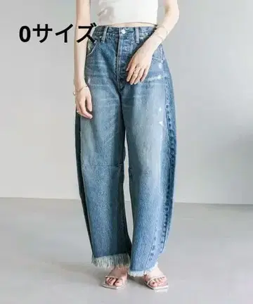 택 포함 새상품 미스틱 커브 데님 0 사이즈 네이비