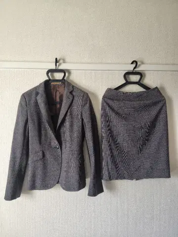 ORIHICA 체크 무늬 스커트 셋업 비즈니스 정장