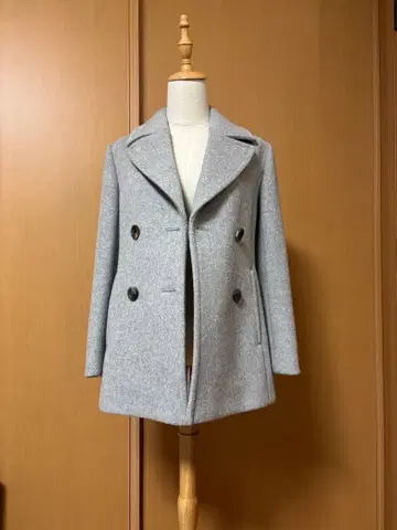 23구 S 34 울 100% 라이트 그레이 피 코트