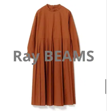Ray BEAMS (빔즈) 스탠드 카라 개더 롱 원피스