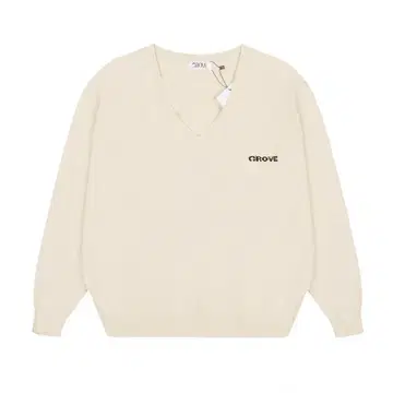 Grove 아이보리 V넥 스웨터