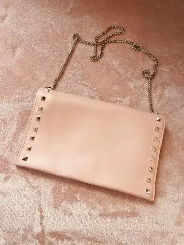 새상품급 스터드 장식 핑크 숄더백 2way