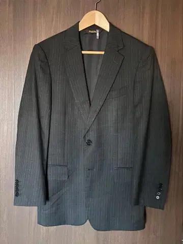 폴 스튜어트 수트 차콜 그레이 스트라이프 가을/겨울