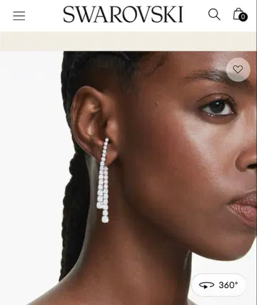 [인증서 첨부] [미사용] 스와로브스키 Matrix 드롭 귀걸이