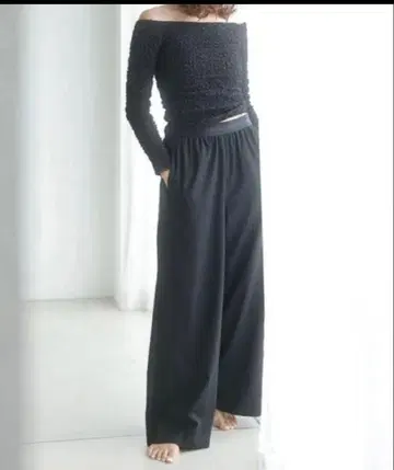 FORME 히가시하라 아키 와이드 팬츠 블랙 0