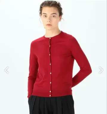 Baslly 슈퍼 파인 울 크루넥 가디건