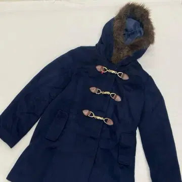 네이비 플리스 더플 코트