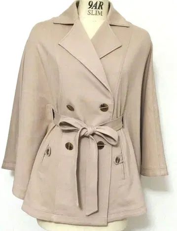 케이프 코트 판초 코트 체형 커버 베이지 계열 니트 원단 스트레치