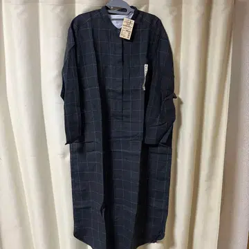 새상품 MUJI 쿠르타 여성용 L 사이즈 그레이 체크