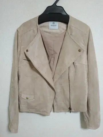 nano 베이지 스웨이드 라이더 자켓