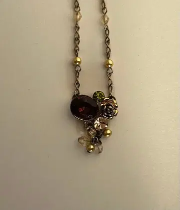 빈티지 목걸이 플라워 약 34cm