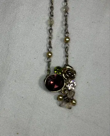 빈티지 목걸이 플라워 약 34cm