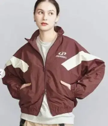 러셀 애슬레틱 뷰티 앤 유스 나일론 자켓 보르도