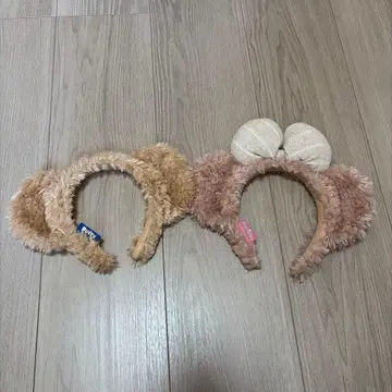 귀 달린 머리띠 베이지 핑크