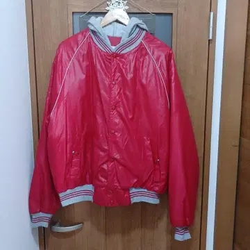 70s~80s King LOUIE RED 후드 부착 점퍼 USA 제조