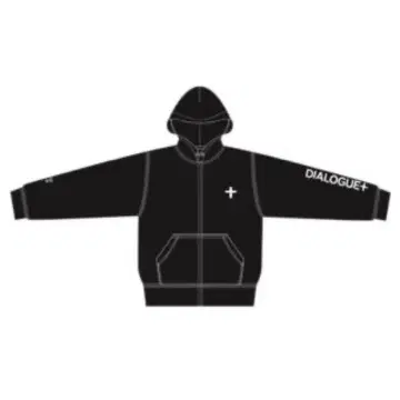 DIALOGUE+ 블랙 집업 후드티