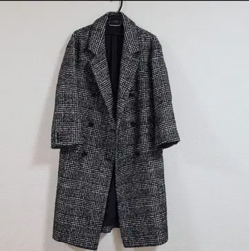 미라 오웬 체크 무늬 체스터 코트