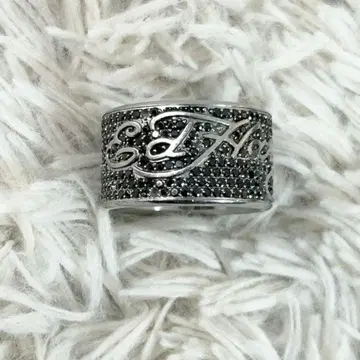 에드 하디 블랙링 로고 디자인 반지