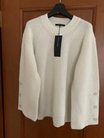 미사용 새상품 TRANS WORK 라메 믹스 리브 니트