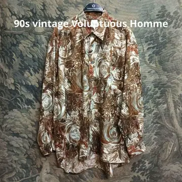 90s 빈티지 Voluptuous Homme 아트 프린트 셔츠