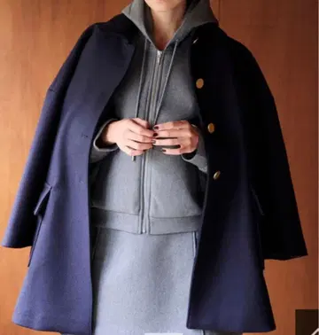 CADUNE 스텐 칼라 멜톤 코트