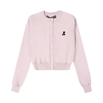 Rest&recreation 음표 자수 핑크 크롭 가디건