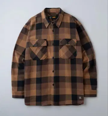 버팔로 체크 플란넬 셔츠 (브라운) 사이즈 XL