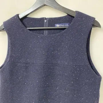 요크랜드 헤링본 울 원피스 오버롤 스커트 네이비