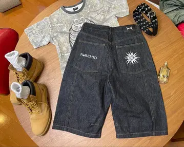 NOREMID RIGID 7부 와이드 데님 BLACK L 사이즈