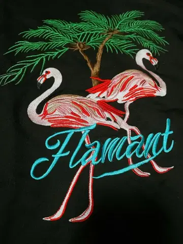 플라밍고 자수 맨투맨