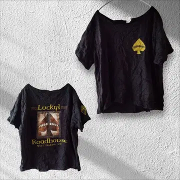 1점 한정 다리미 도어 로고 반팔 T셔츠 L 사이즈 블랙 상의