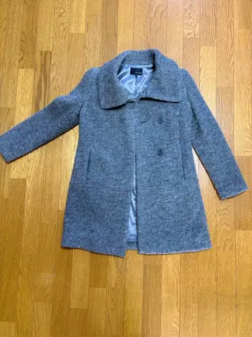 그레이 더블 브레스트 코트