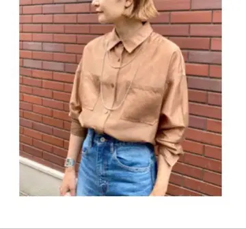 SHINERY 시어 오버 셔츠 브라운