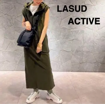 LASUD ACTIVE 미사용 새상품 써멀 믹스 원피스 롱 카키