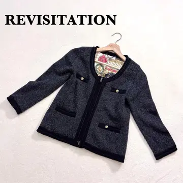 리비지테이션 노카라 자켓 그레이 계열 긴팔 엘레강트