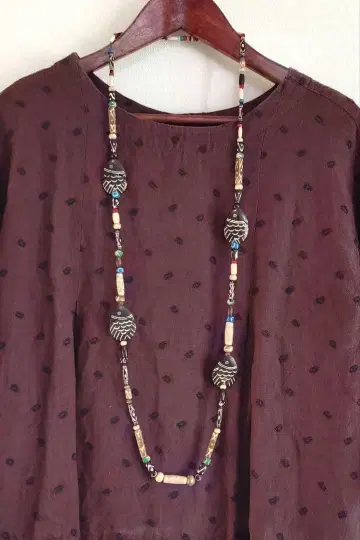 물고기 비즈 목걸이 마츠모토 민예 민족 네이티브 비즈