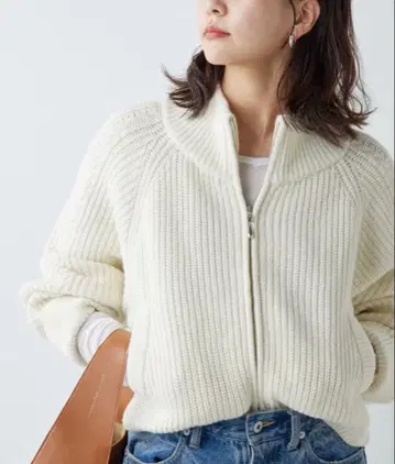 개럴개런트 숏 지퍼 가디건