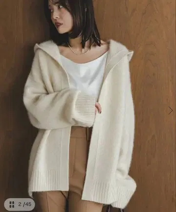 NOBLE/ YAK 후디 가디건 화이트