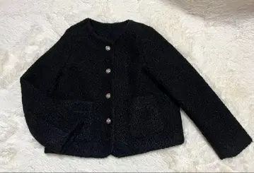 블랙 노카라 자켓 노카라